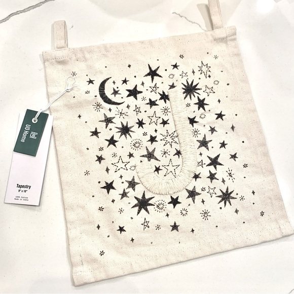 [🌟 PRICE FIRM] UO Letter J Monogram Embroidered Canvas Moon Stars Tapestry - Picture 1 of 3